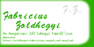 fabricius zoldhegyi business card